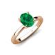 3 - Jenna 1.65 ct (9x7 mm) Oval Cut Lab Created Emerald Solitaire Engagement Ring 