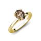 3 - Jenna 1.75 ct (9x7 mm) Oval Cut Smoky Quartz Solitaire Engagement Ring 