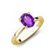 3 - Jenna 1.70 ct (9x7 mm) Oval Cut Amethyst Solitaire Engagement Ring 