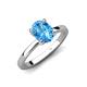 3 - Jenna 2.40 ct (9x7 mm) Oval Cut Blue Topaz Solitaire Engagement Ring 