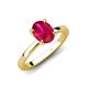 3 - Jenna 2.20 ct (9x7 mm) Oval Cut Lab Created Ruby Solitaire Engagement Ring 