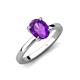 3 - Jenna 1.70 ct (9x7 mm) Oval Cut Amethyst Solitaire Engagement Ring 