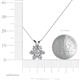 5 - Akina 0.80 ctw (3.80 mm) Round Lab Grown Diamond and Round Natural Diamond Floral Halo Pendant 