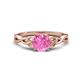 1 - Maeve 0.95 ct (6.00 mm) Round Pink Sapphire Entwined Celtic Love Knot Engagement Ring 