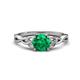 1 - Maeve 0.72 ct (6.00 mm) Round Emerald Entwined Celtic Love Knot Engagement Ring 