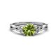 1 - Maeve 1.10 ct (6.50 mm) Round Peridot Entwined Celtic Love Knot Engagement Ring 