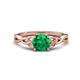 1 - Maeve 0.72 ct (6.00 mm) Round Emerald Entwined Celtic Love Knot Engagement Ring 