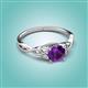2 - Maeve 0.87 ct (6.50 mm) Round Amethyst Entwined Celtic Love Knot Engagement Ring 