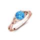 3 - Maeve 0.95 ct (6.50 mm) Round Blue Topaz Entwined Celtic Love Knot Engagement Ring 