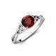 3 - Maeve 1.05 ct (6.50 mm) Round Red Garnet Entwined Celtic Love Knot Engagement Ring 