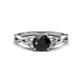 1 - Maeve 1.00 ct (6.50 mm) Round Black Diamond Entwined Celtic Love Knot Engagement Ring 