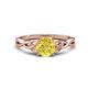 1 - Maeve 0.80 ct (6.00 mm) Round Yellow Diamond Entwined Celtic Love Knot Engagement Ring 