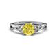 1 - Maeve 0.80 ct (6.00 mm) Round Yellow Diamond Entwined Celtic Love Knot Engagement Ring 