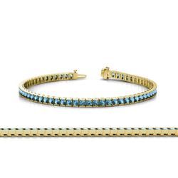 Abril Blue Topaz Eternity Tennis Bracelet Blue Topaz ctw Channel Set Womens Eternity Tennis Bracelet K Yellow Gold