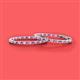 2 - Melissa 2.92 ctw (2.30 mm) Inside Outside Round Pink Sapphire and Natural Diamond Eternity Hoop Earrings 