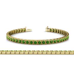 Nancie Green Garnet Eternity Tennis Bracelet Green Garnet ctw Milgrain Womens Eternity Tennis Bracelet K Yellow Gold