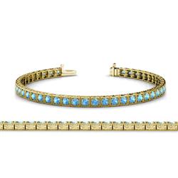 Nancie Blue Topaz Eternity Tennis Bracelet Blue Topaz ctw Milgrain Womens Eternity Tennis Bracelet K Yellow Gold