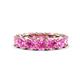 1 - Luna 7.04 ctw (4.00 mm) Cushion Shape Lab Created Pink Sapphire U Prong Eternity Band 