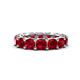 1 - Luna 7.04 ctw (4.00 mm) Cushion Shape Lab Created Ruby U Prong Eternity Band 