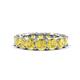 1 - Luna 7.04 ctw (4.00 mm) Cushion Shape Lab Created Yellow Sapphire U Prong Eternity Band 