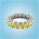 2 - Luna 7.04 ctw (4.00 mm) Cushion Shape Lab Created Yellow Sapphire U Prong Eternity Band 