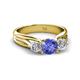 2 - Alyssa 1.36 ctw (6.50 mm) Round Tanzanite and Lab Grown Diamond Three Stone Engagement Ring 