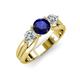 3 - Alyssa 1.59 ctw (6.00 mm) Round Blue Sapphire and Lab Grown Diamond Three Stone Engagement Ring 