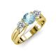 3 - Alyssa 1.31 ctw (6.50 mm) Round Aquamarine and Lab Grown Diamond Three Stone Engagement Ring 