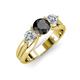 3 - Alyssa 1.44 ctw (6.00 mm) Round Black Diamond and Lab Grown Diamond Three Stone Engagement Ring 