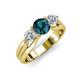 3 - Alyssa 1.24 ctw (6.00 mm) Round Blue Diamond and Lab Grown Diamond Three Stone Engagement Ring 