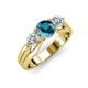 3 - Alyssa 1.39 ctw (6.50 mm) Round London Blue Topaz and Lab Grown Diamond Three Stone Engagement Ring 