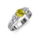 3 - Alyssa 1.24 ctw (6.00 mm) Round Yellow Diamond and Lab Grown Diamond Three Stone Engagement Ring 