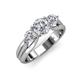 3 - Alyssa 1.44 ctw (6.50 mm) IGI Certified Round Lab Grown Diamond (VS1/F) Three Stone Engagement Ring 