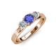 2 - Alyssa 0.90 ctw (5.50 mm) Round Tanzanite and Lab Grown Diamond Three Stone Engagement Ring 