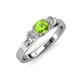 2 - Alyssa 0.89 ctw (5.50 mm) Round Peridot and Lab Grown Diamond Three Stone Engagement Ring 