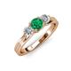2 - Alyssa 0.92 ctw (5.50 mm) Round Emerald and Lab Grown Diamond Three Stone Engagement Ring 