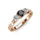 2 - Alyssa 1.15 ctw (5.50 mm) Round Black Diamond and Lab Grown Diamond Three Stone Engagement Ring 