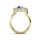 4 - Alyssa 1.36 ctw (6.50 mm) Round Tanzanite and Lab Grown Diamond Three Stone Engagement Ring 