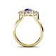 4 - Alyssa 1.24 ctw (6.50 mm) Round Iolite and Lab Grown Diamond Three Stone Engagement Ring 