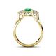 4 - Alyssa 1.16 ctw (6.00 mm) Round Emerald and Lab Grown Diamond Three Stone Engagement Ring 