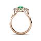 4 - Alyssa 1.16 ctw (6.00 mm) Round Emerald and Lab Grown Diamond Three Stone Engagement Ring 