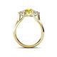 4 - Alyssa 1.24 ctw (6.00 mm) Round Yellow Diamond and Lab Grown Diamond Three Stone Engagement Ring 