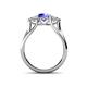 4 - Alyssa 1.36 ctw (6.50 mm) Round Tanzanite and Lab Grown Diamond Three Stone Engagement Ring 