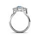 4 - Alyssa 1.31 ctw (6.50 mm) Round Aquamarine and Lab Grown Diamond Three Stone Engagement Ring 