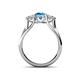 4 - Alyssa 1.39 ctw (6.50 mm) Round Blue Topaz and Lab Grown Diamond Three Stone Engagement Ring 