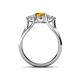 4 - Alyssa 1.31 ctw (6.50 mm) Round Citrine and Lab Grown Diamond Three Stone Engagement Ring 