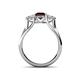 4 - Alyssa 1.49 ctw (6.50 mm) Round Red Garnet and Lab Grown Diamond Three Stone Engagement Ring 