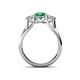 4 - Alyssa 1.16 ctw (6.00 mm) Round Emerald and Lab Grown Diamond Three Stone Engagement Ring 