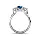 4 - Alyssa 1.24 ctw (6.00 mm) Round Blue Diamond and Lab Grown Diamond Three Stone Engagement Ring 