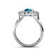 4 - Alyssa 1.39 ctw (6.50 mm) Round London Blue Topaz and Lab Grown Diamond Three Stone Engagement Ring 
